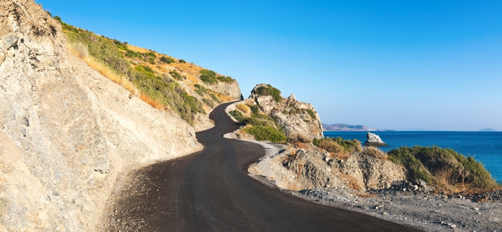 coastal road by the sea on south Rethymno