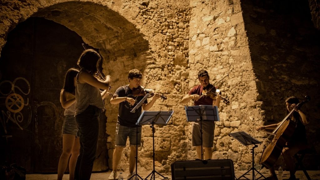 concert on the streets of Chania, Crete.